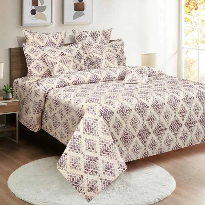 Abstract Purple Unique Print Cotton Bedding Set With Pillow Covers |  Double , Double Fitted , King Size | 90 x 108 Inches , 108 x 108 inches , 72 x 78 Inches