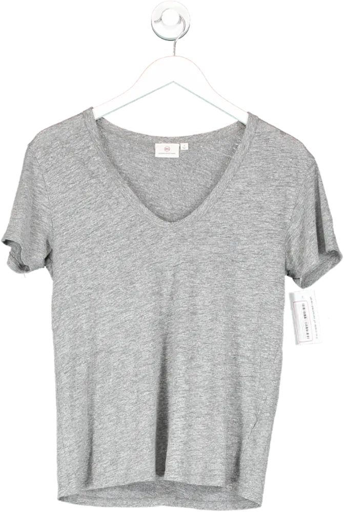 AG Adriano Goldschmied Grey Relaxed U Neck T Shirt UK S