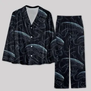 Alien Dark Blue Pajamas Set