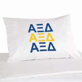 Alpha Xi Delta Sorority Letters in Sorority Colors Pillowcase