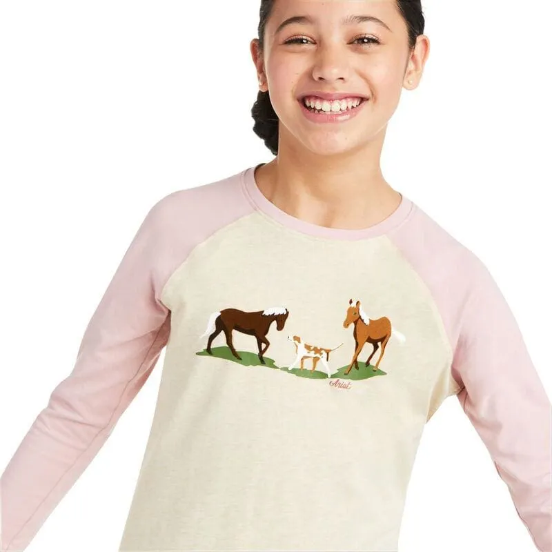 Ariat Youth Long Sleeved T Shirt Pasture Scene