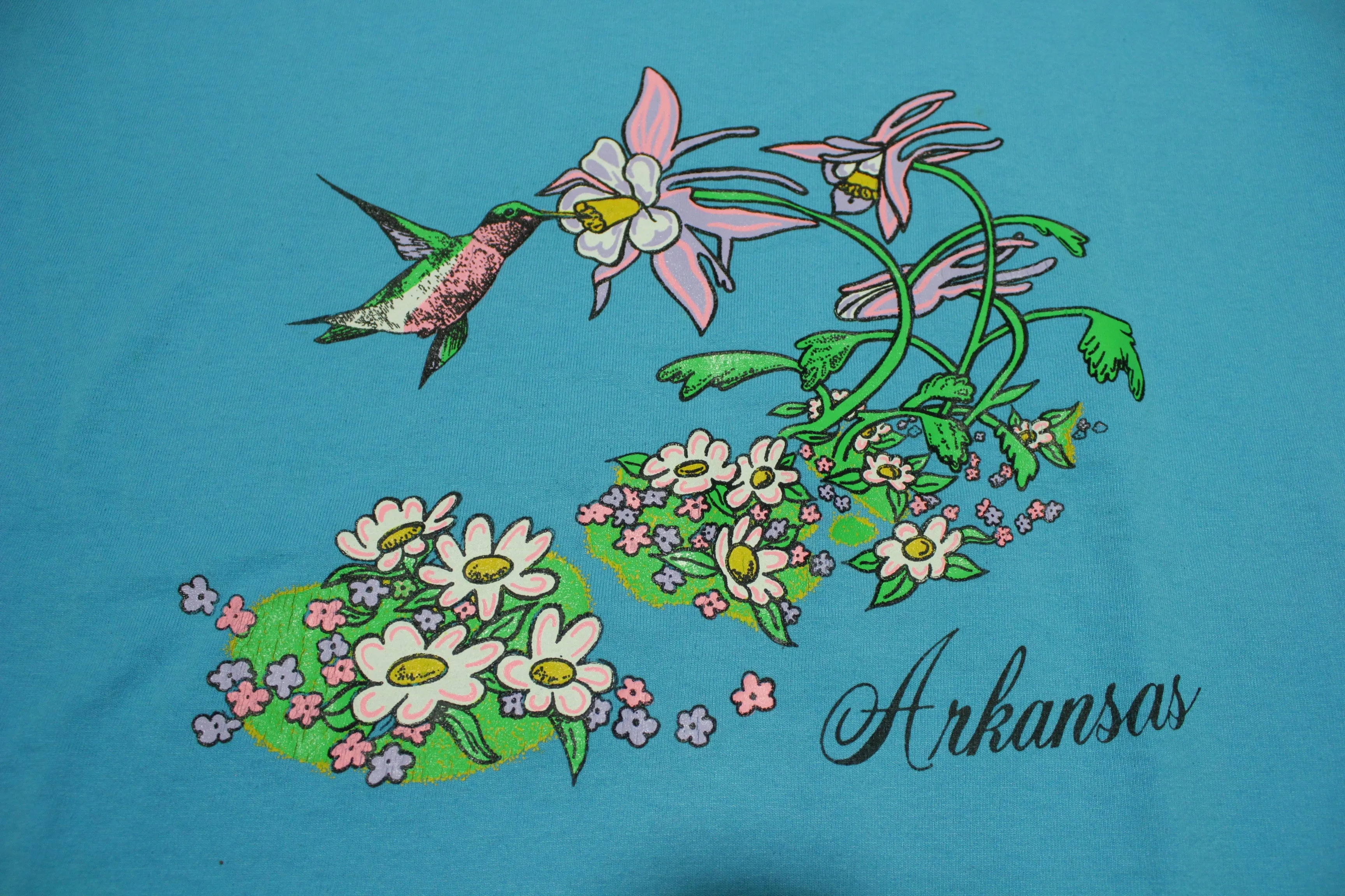 Arkansas Hummingbird Vintage 90's Single Stitch Made in USA Tourist Location T-Shirt