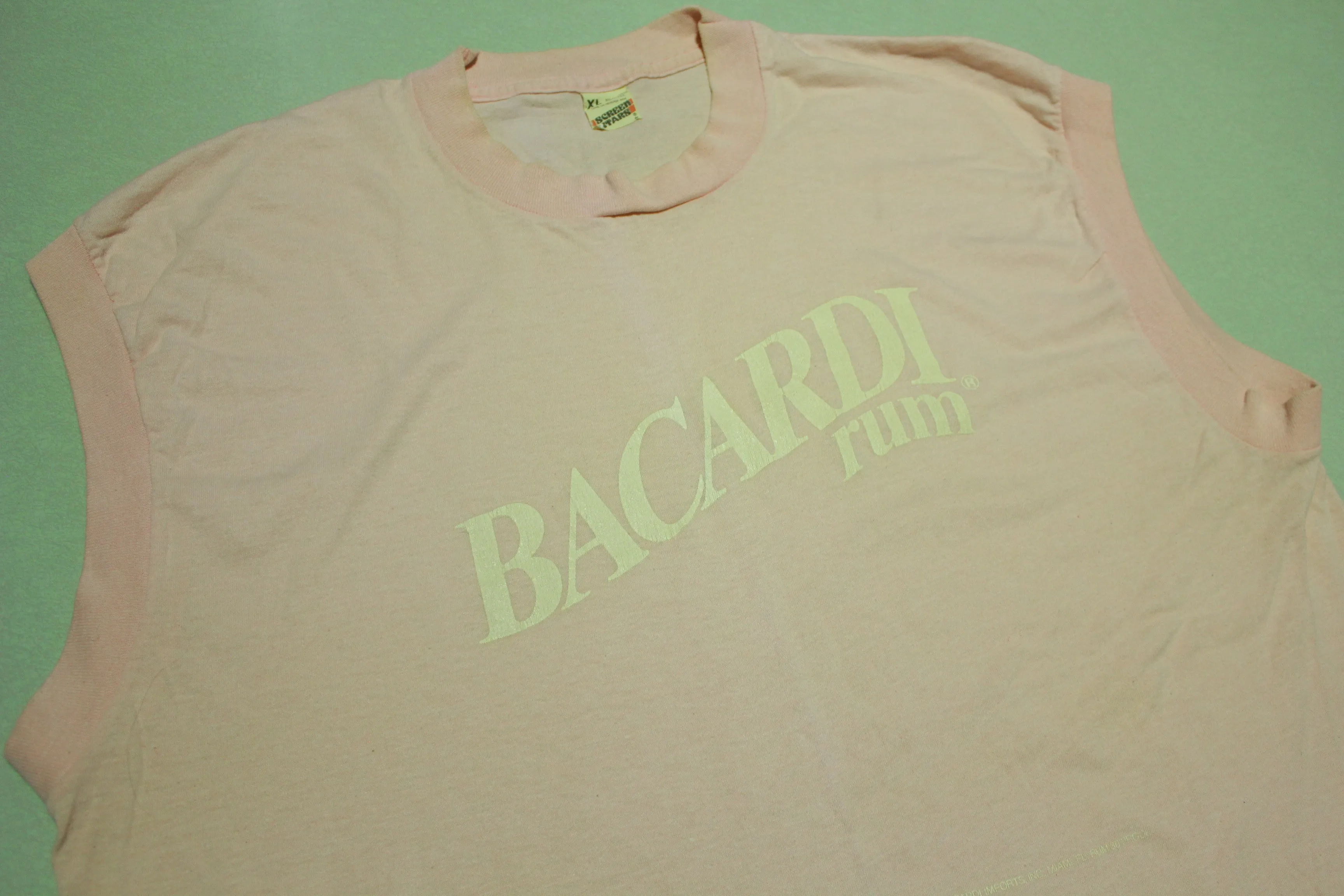 Bacardi Rum 80 Proof Vintage 1988 Sleeveless Muscle 80's T-Shirt