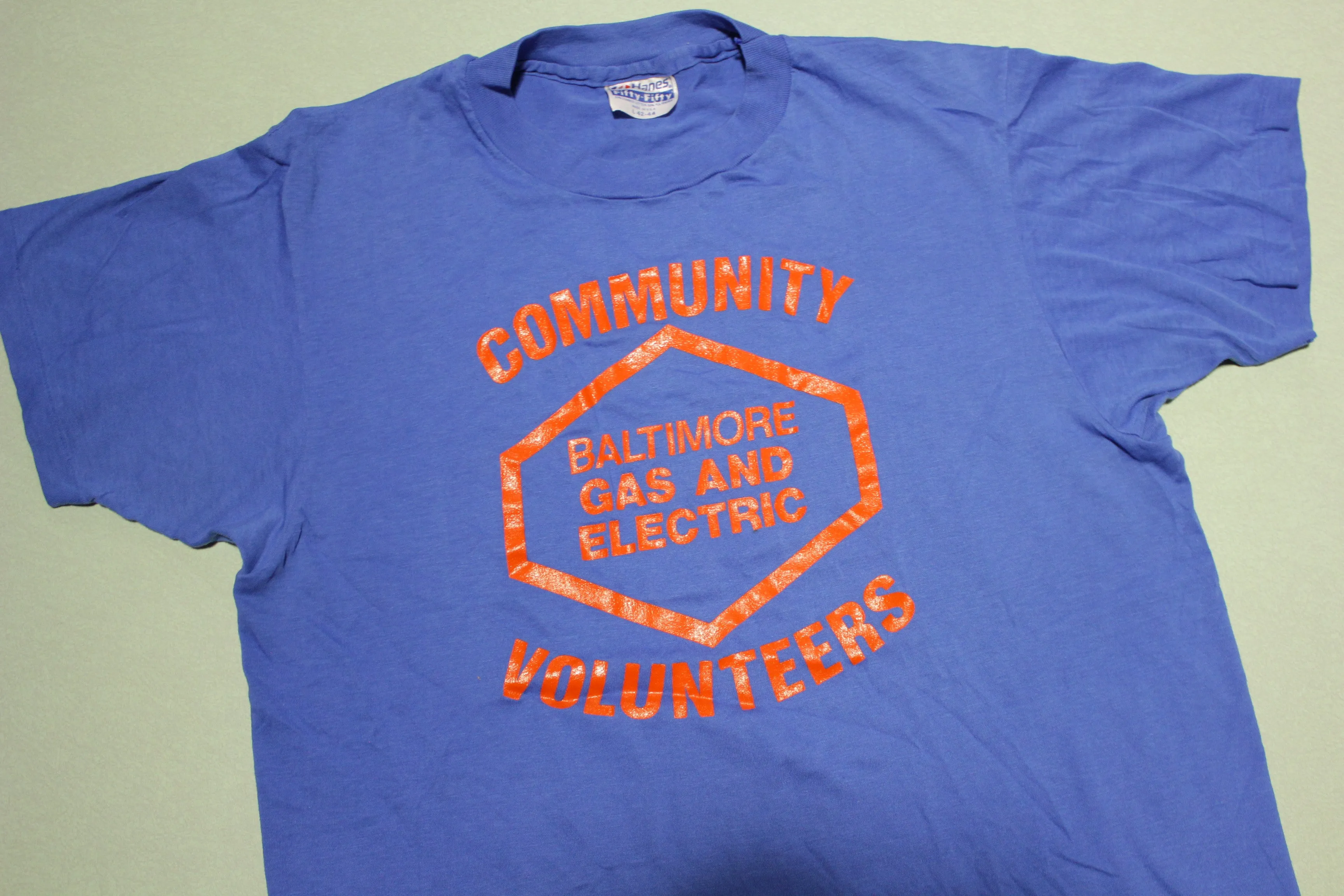 Baltimore Gas & Electric Community Volunteers Vintage 80's Hanes USA Single Stitch T-Shirt