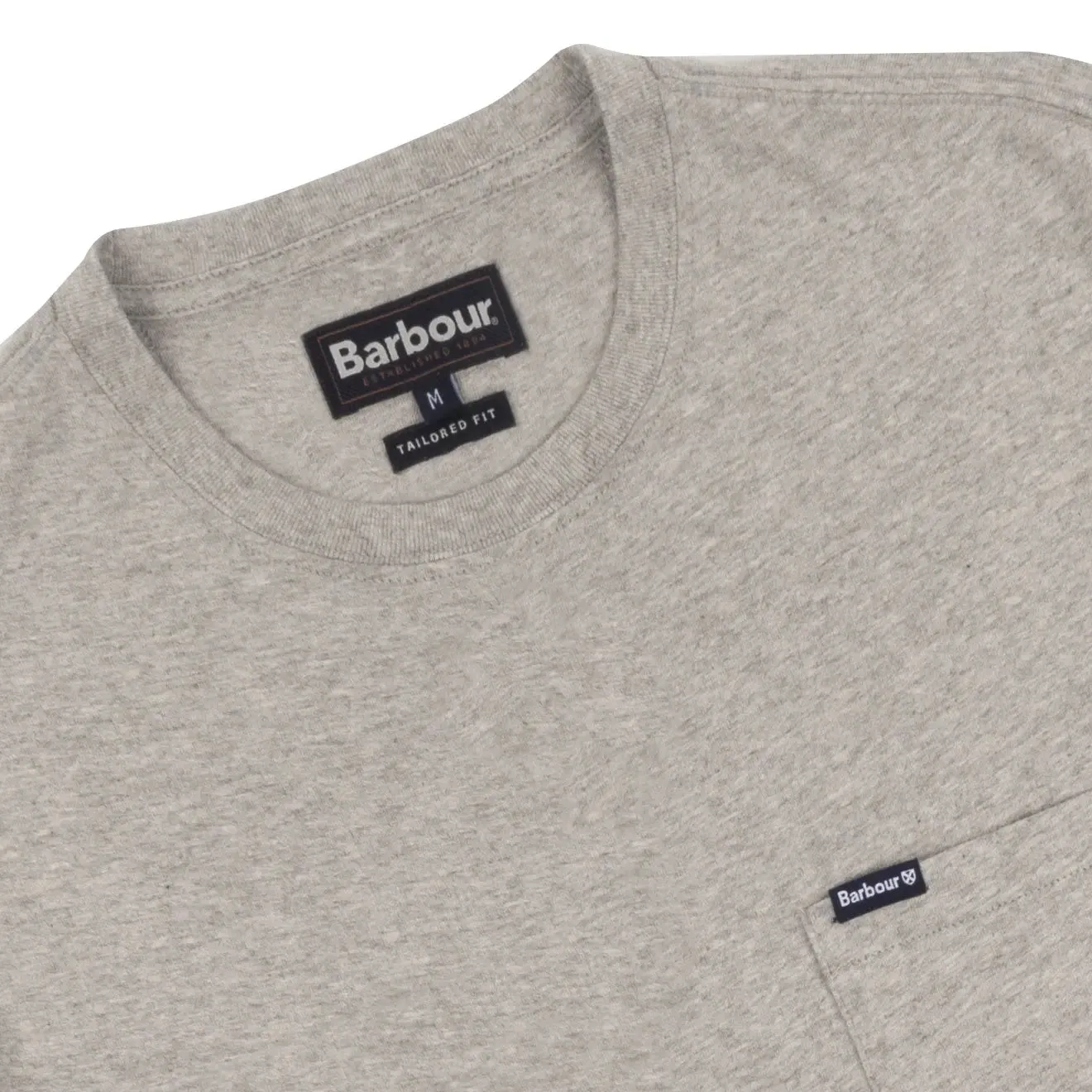 Barbour Logo Pocket T-Shirt Grey Marl