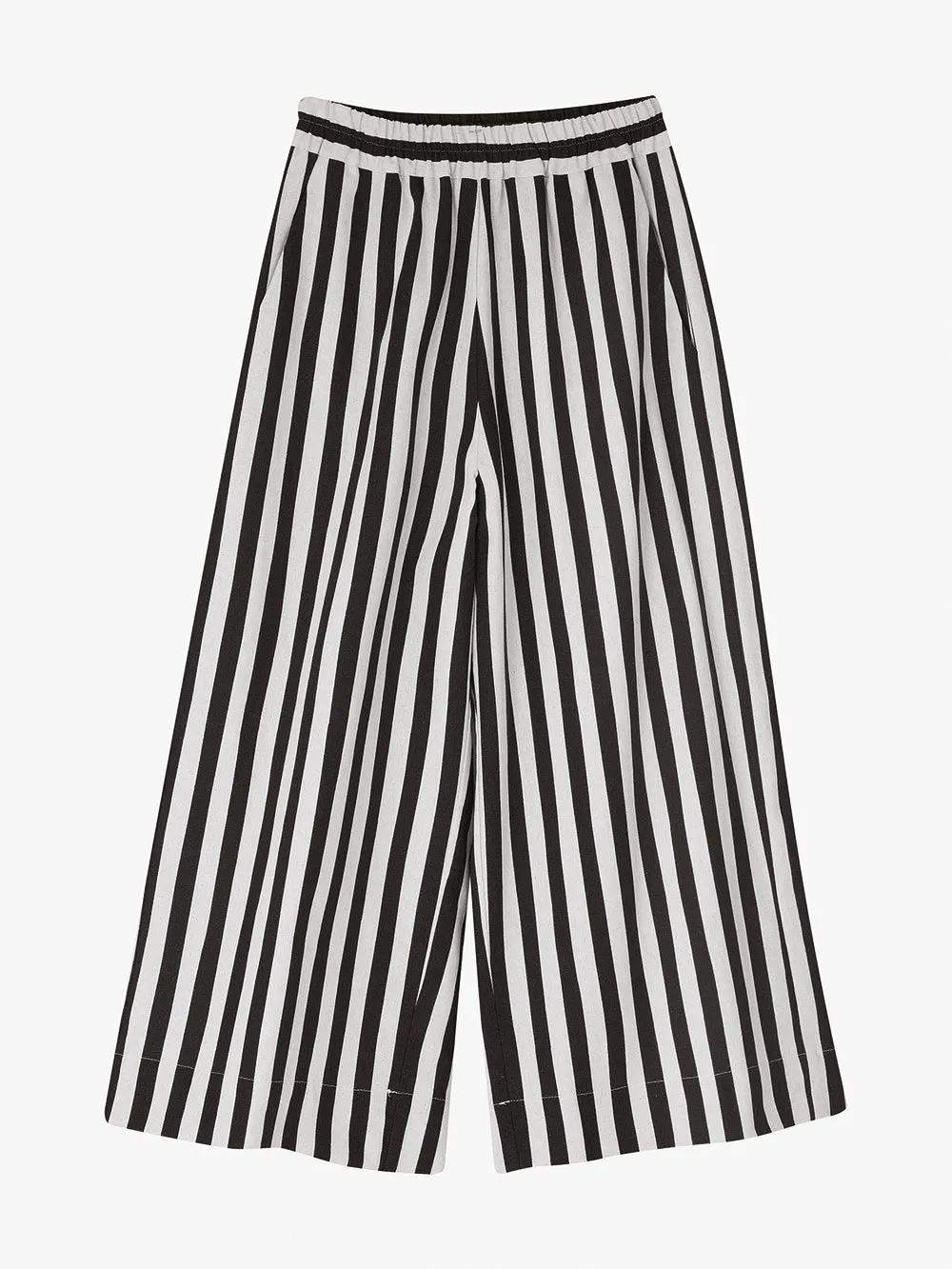 Black Stripe Wide Leg Trousers