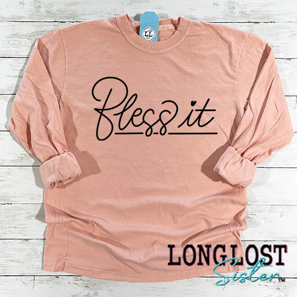 Bless It Long Sleeve T-shirt Peachy