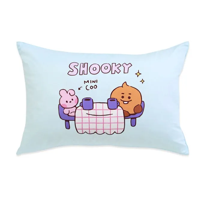 BT21 Little Buddy Pillow Covers Bangtan Boys BTS Cushion Cases 100% Cotton Kpop Home Decor Bedroom Naradeco Line Freinds