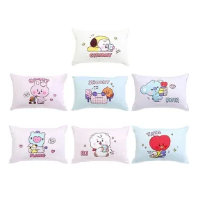 BT21 Little Buddy Pillow Covers Bangtan Boys BTS Cushion Cases 100% Cotton Kpop Home Decor Bedroom Naradeco Line Freinds