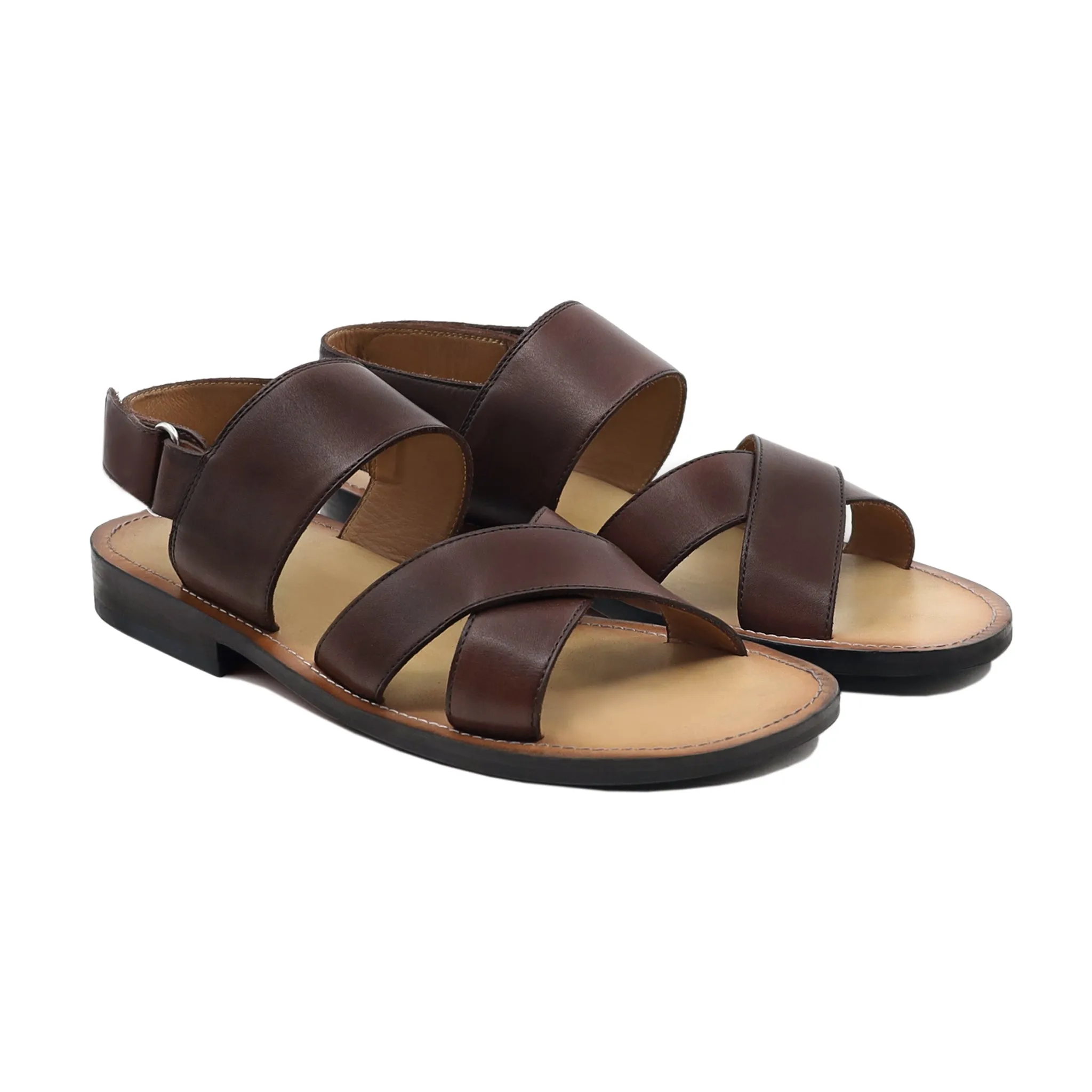 Chaplin - Men's Dark Brown Calf Leather Sandal