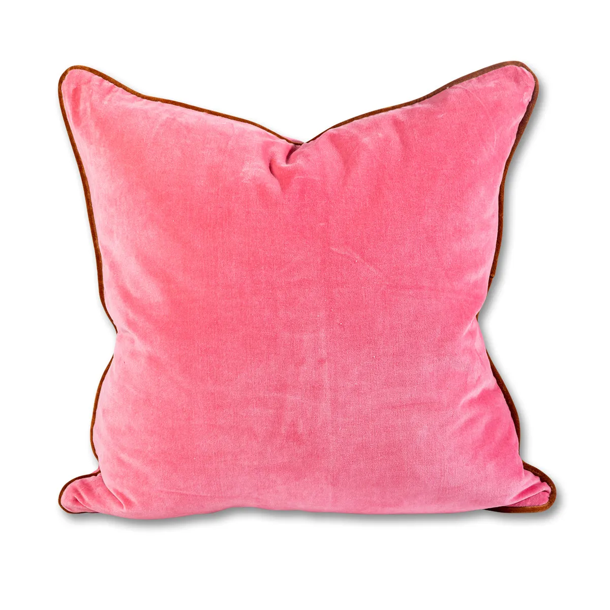 Charliss Velvet Pillow - Light Pink   Rust