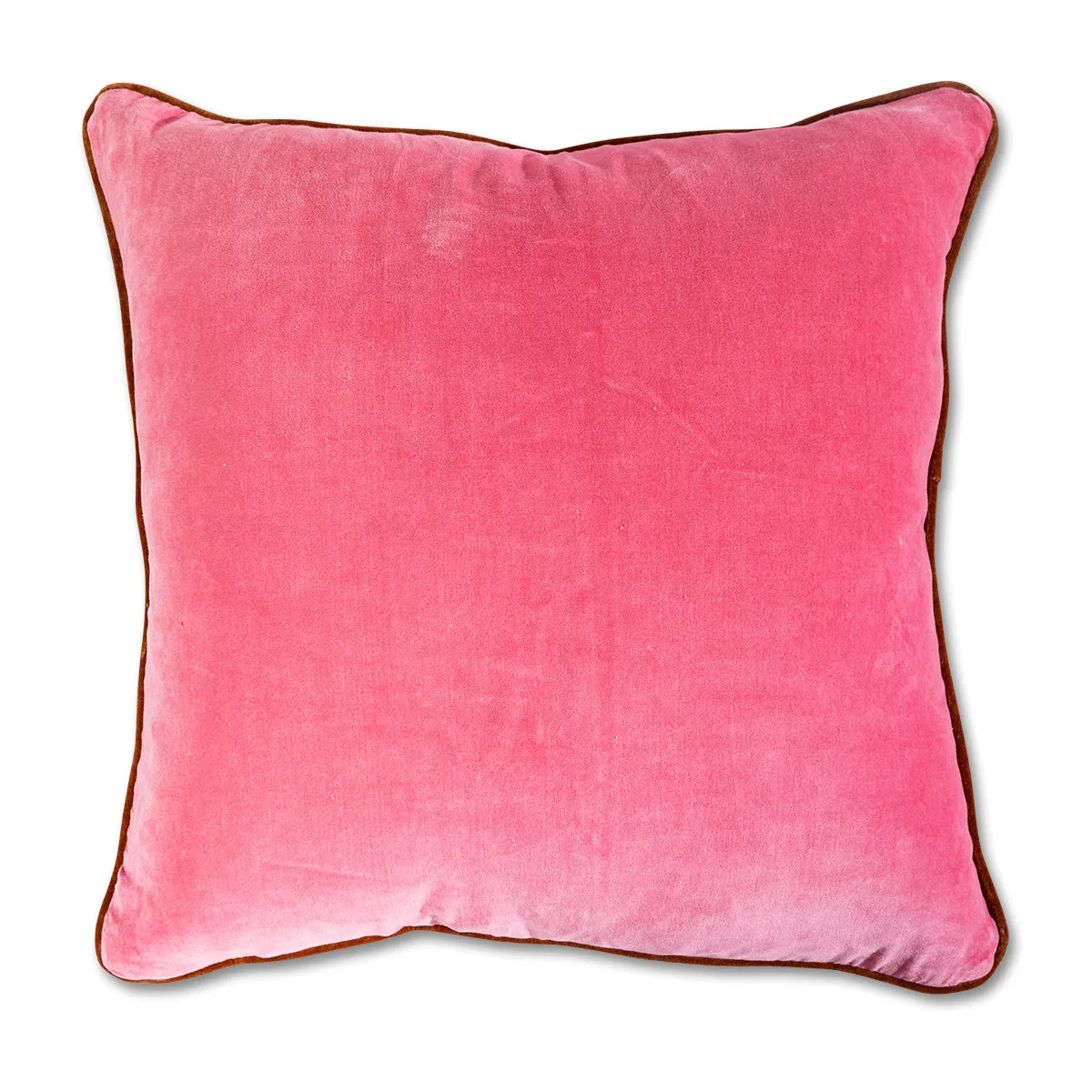 Charliss Velvet Pillow - Light Pink   Rust