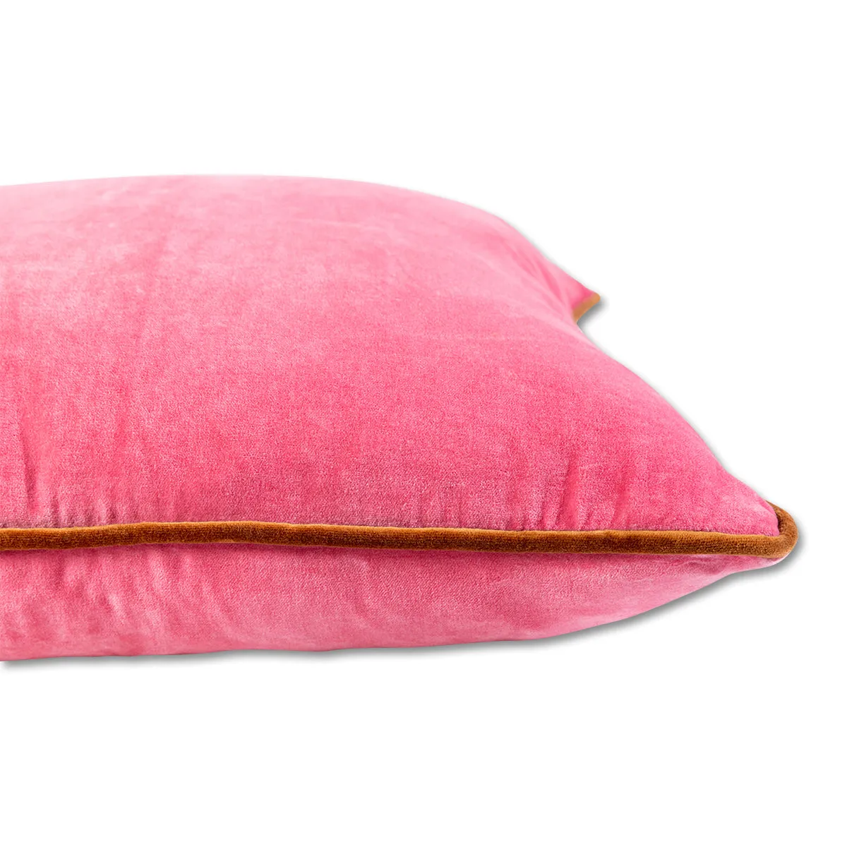 Charliss Velvet Pillow - Light Pink   Rust