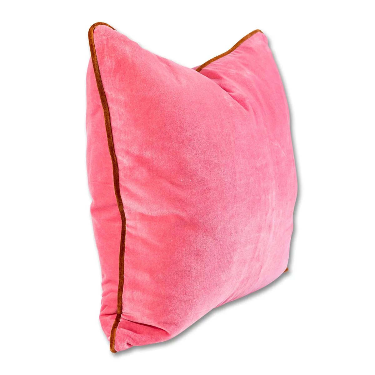 Charliss Velvet Pillow - Light Pink   Rust