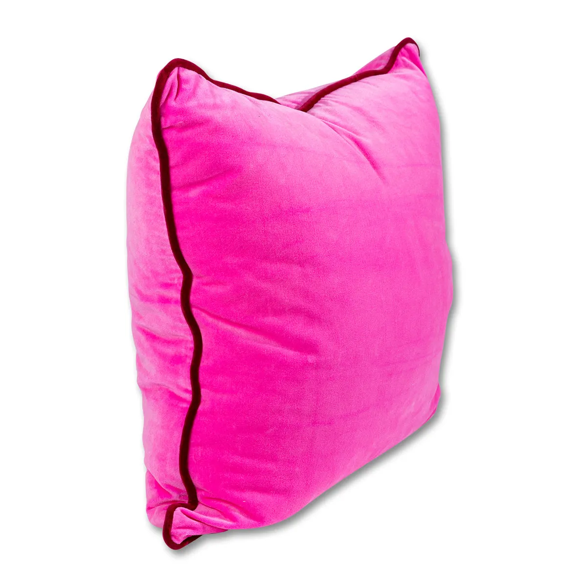 Charliss Velvet Pillow - Neon Pink   Wine