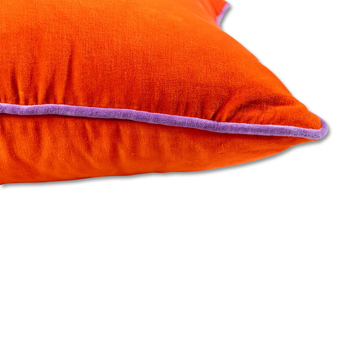 Charliss Velvet Pillow - Orange   Lilac