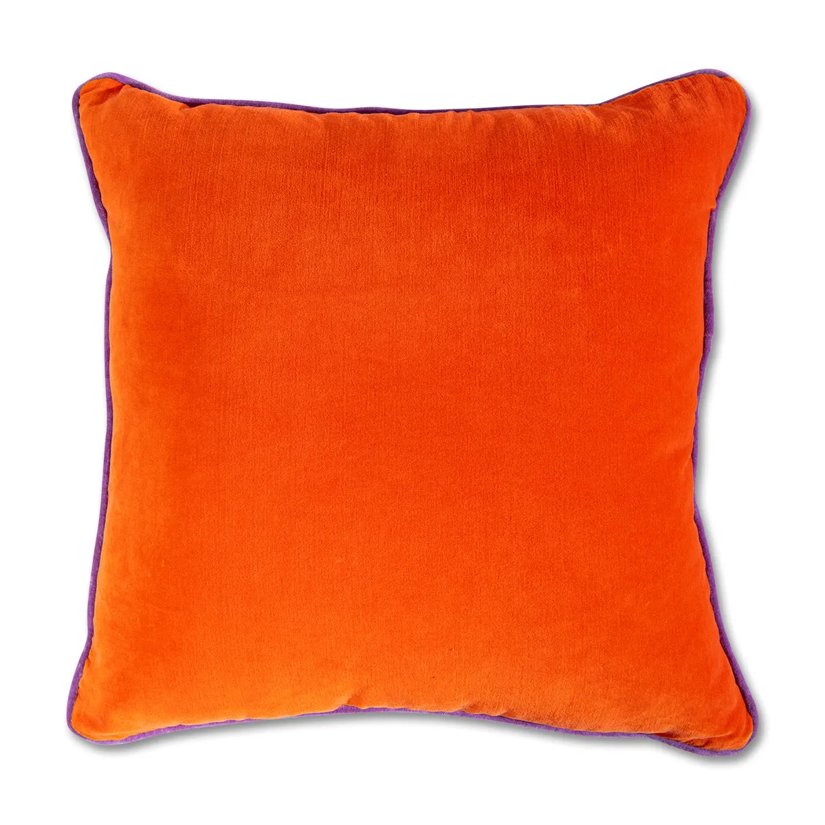 Charliss Velvet Pillow - Orange   Lilac