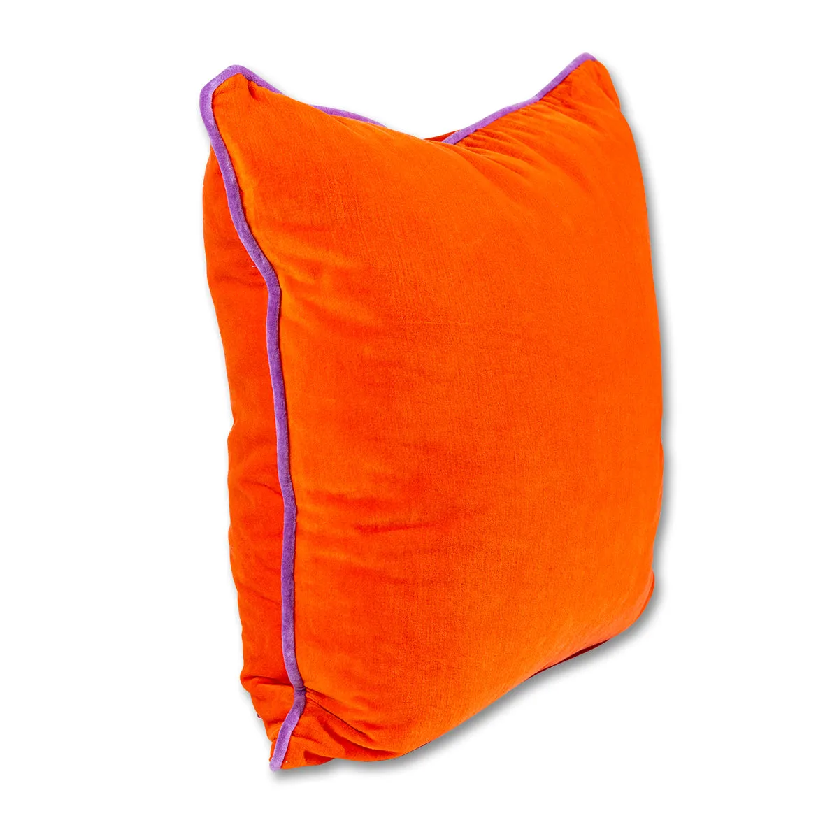 Charliss Velvet Pillow - Orange   Lilac