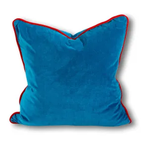 Charliss Velvet Pillow - Peacock   Cherry