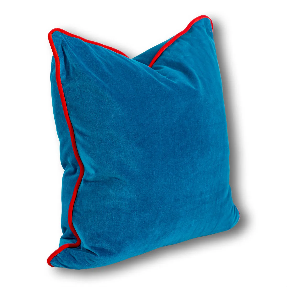 Charliss Velvet Pillow - Peacock   Cherry