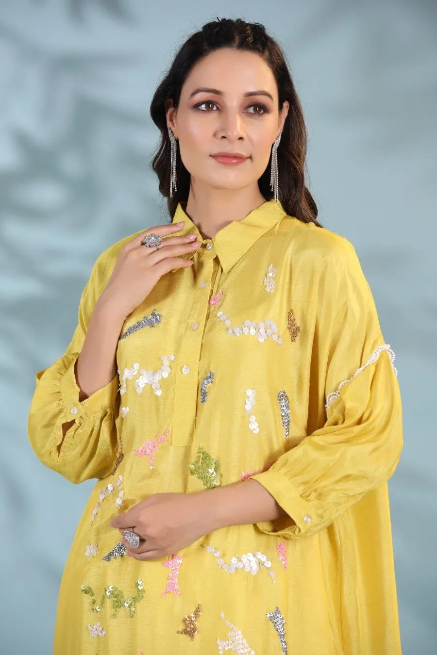 Corn Yellow Morish Silk Kurta with Pants