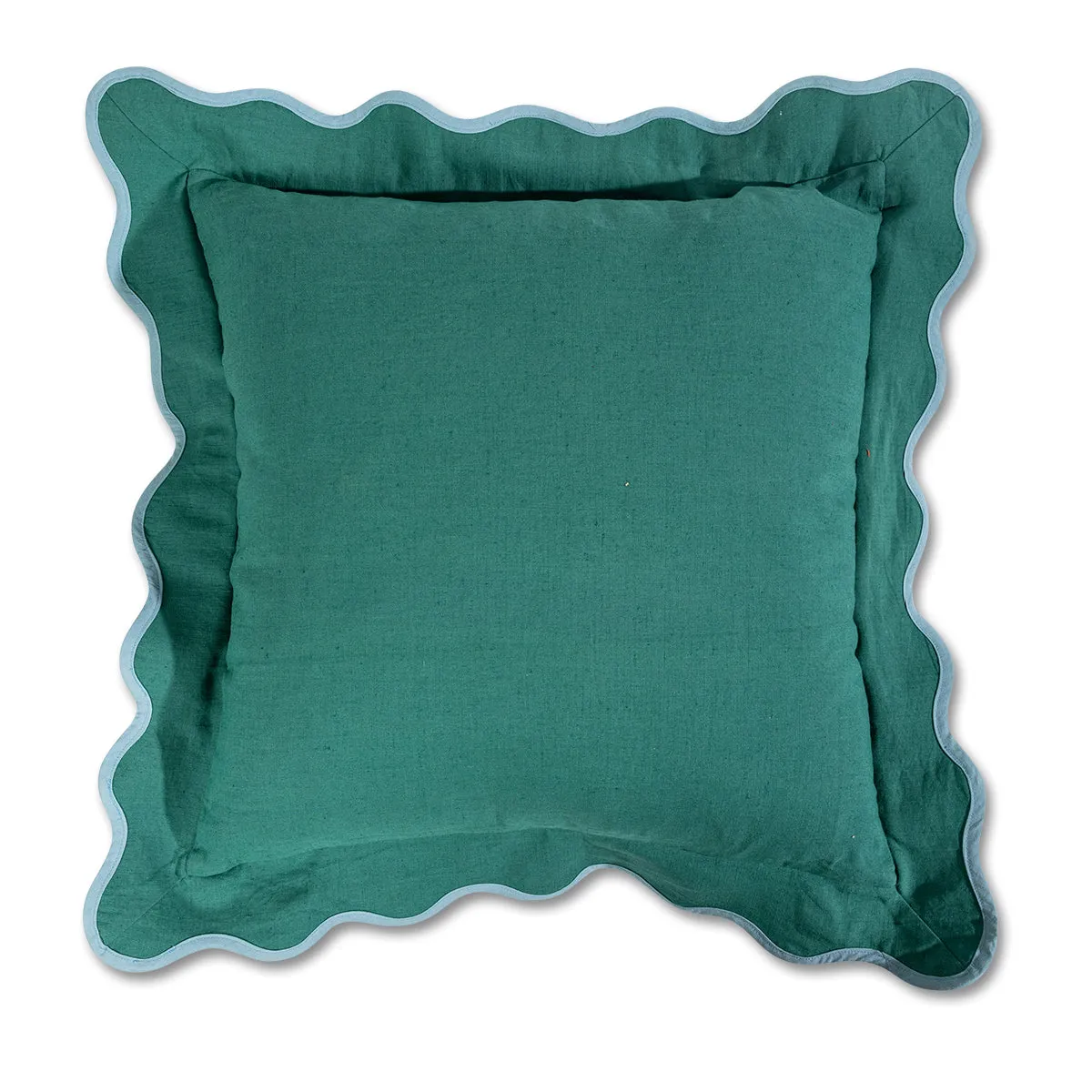 Darcy Linen Pillow - Green   Aqua