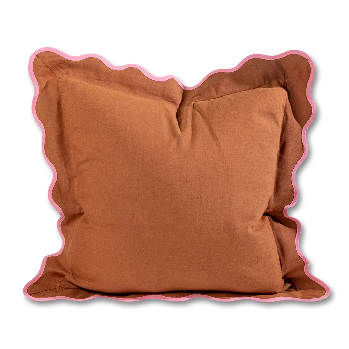 Darcy Linen Pillow - Rust   Light Pink