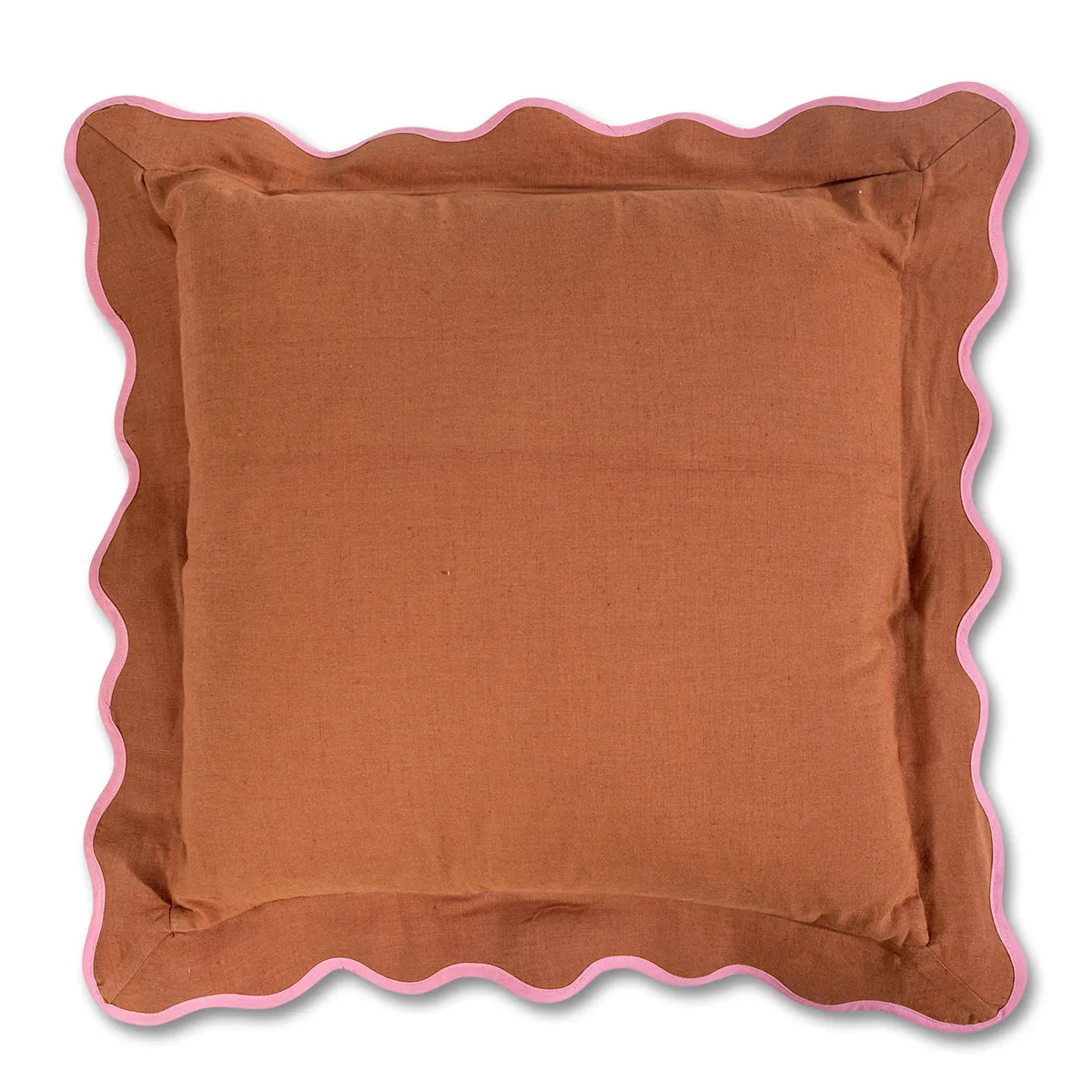 Darcy Linen Pillow - Rust   Light Pink