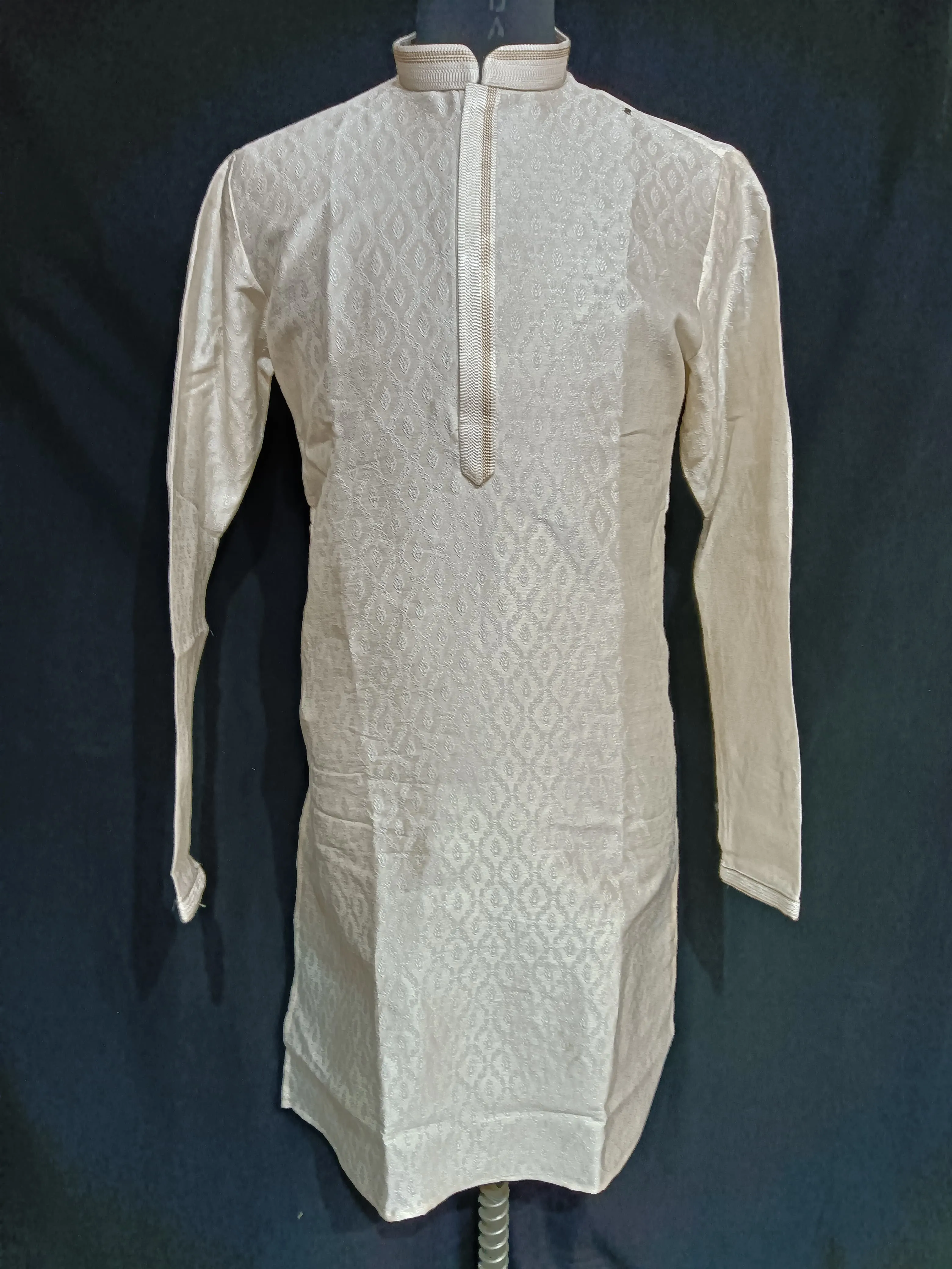 Dazzling Beige Color Banarasi Brocade With Linning Kurta Suits For Men