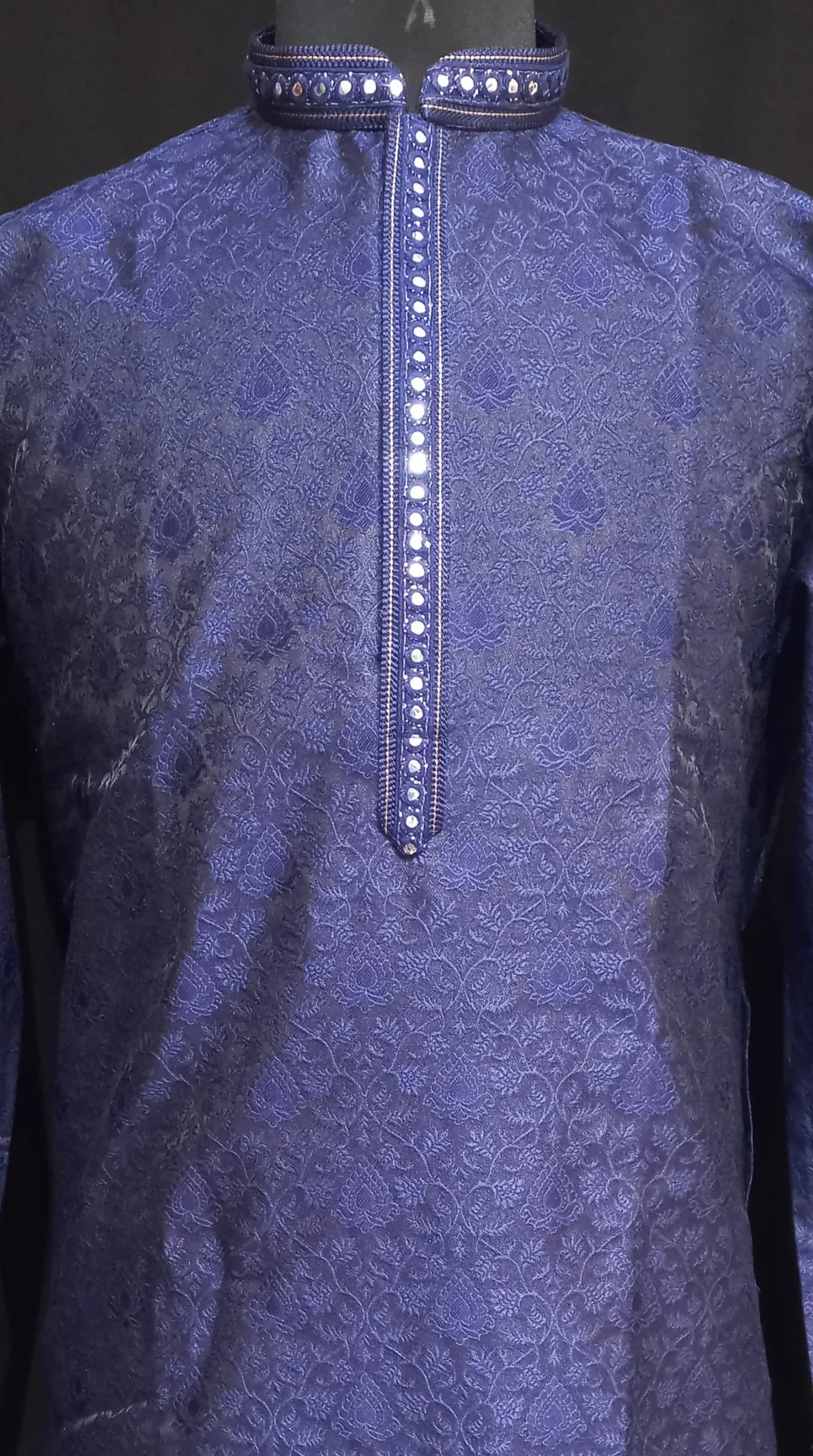 Dazzling Blue Color Banarasi Brocade Kurta Suits For Men