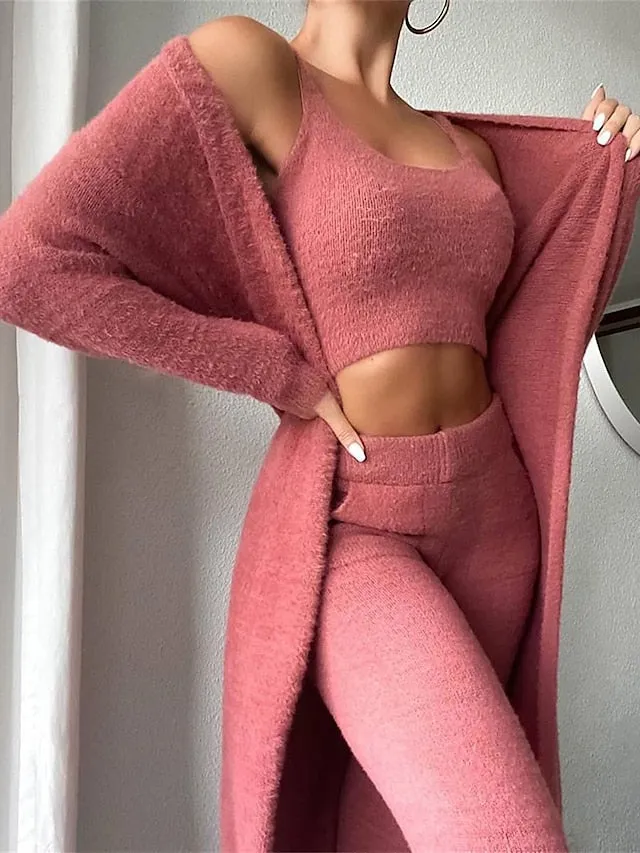 Elevate Your Lounging Style with Luxurious Women's Fleece Pajama Set