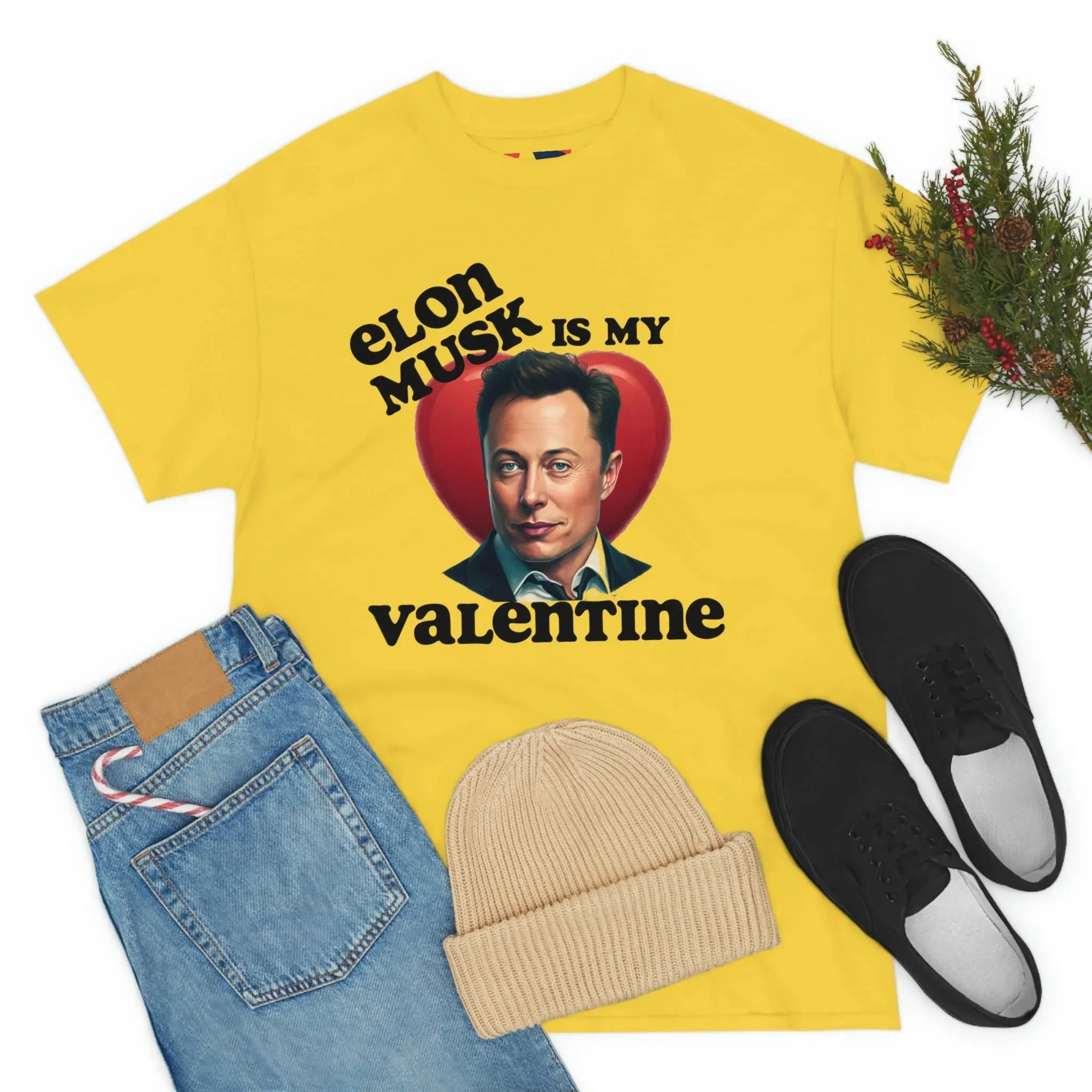 Elon Musk Is My Valentine Unisex Heavy Cotton Tee