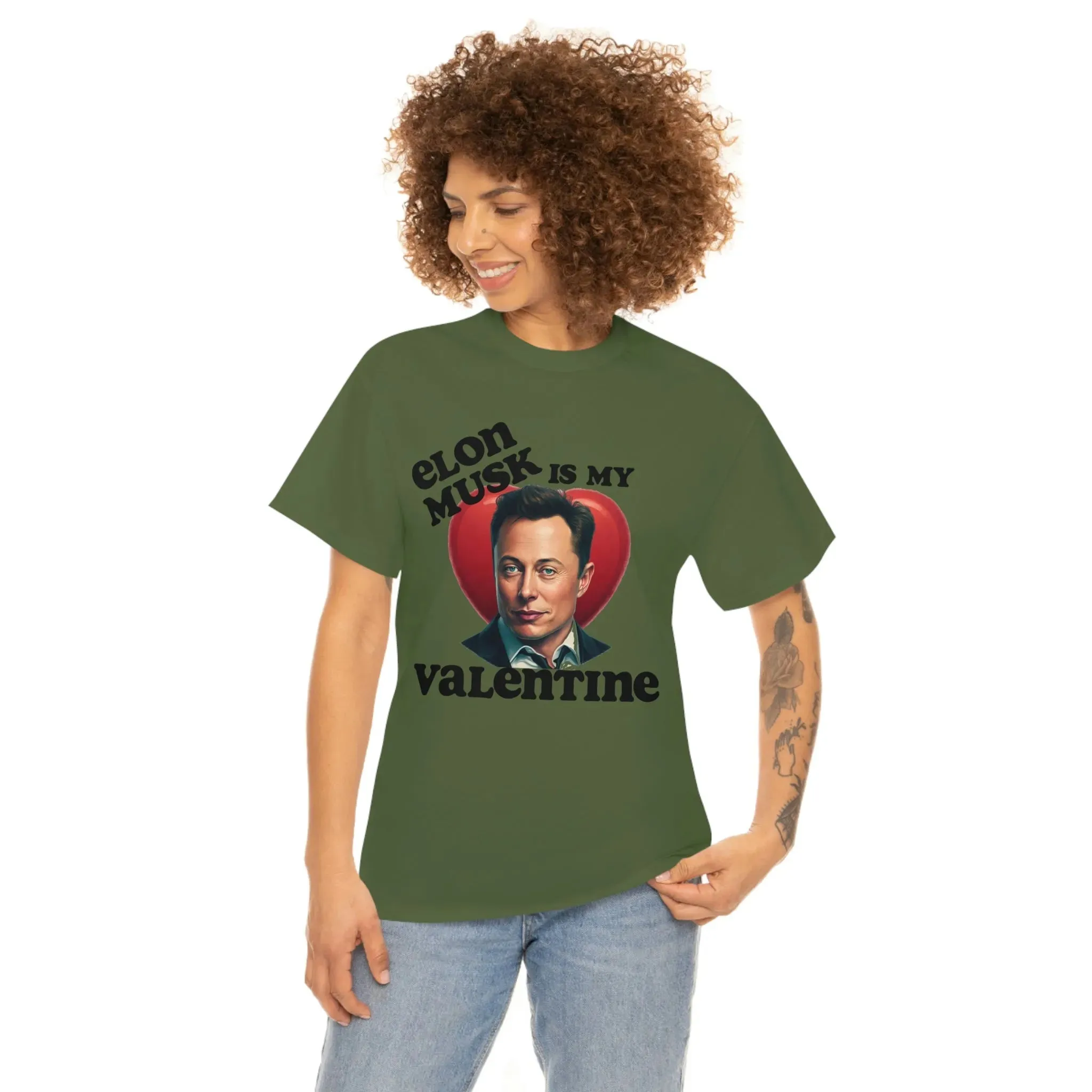 Elon Musk Is My Valentine Unisex Heavy Cotton Tee