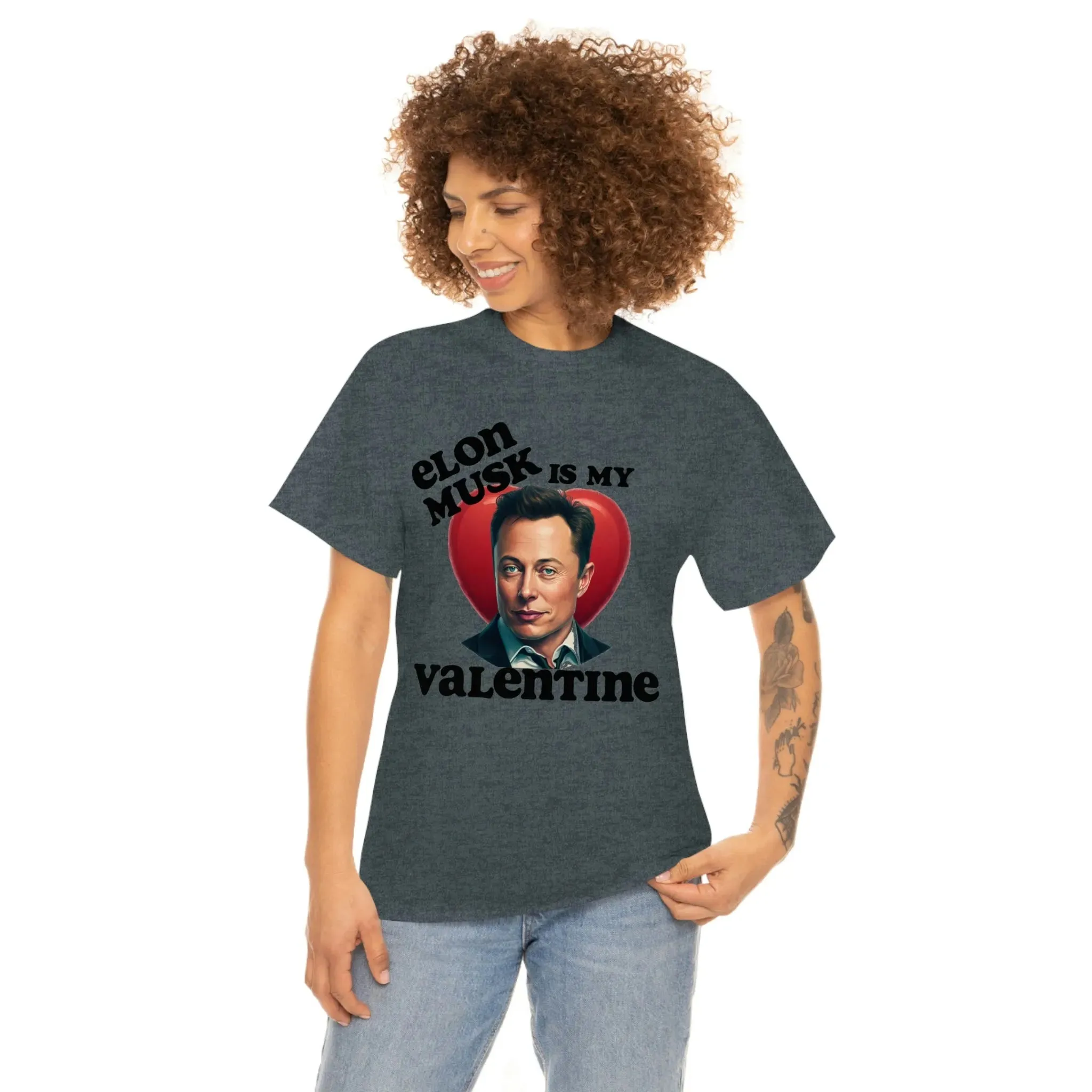 Elon Musk Is My Valentine Unisex Heavy Cotton Tee