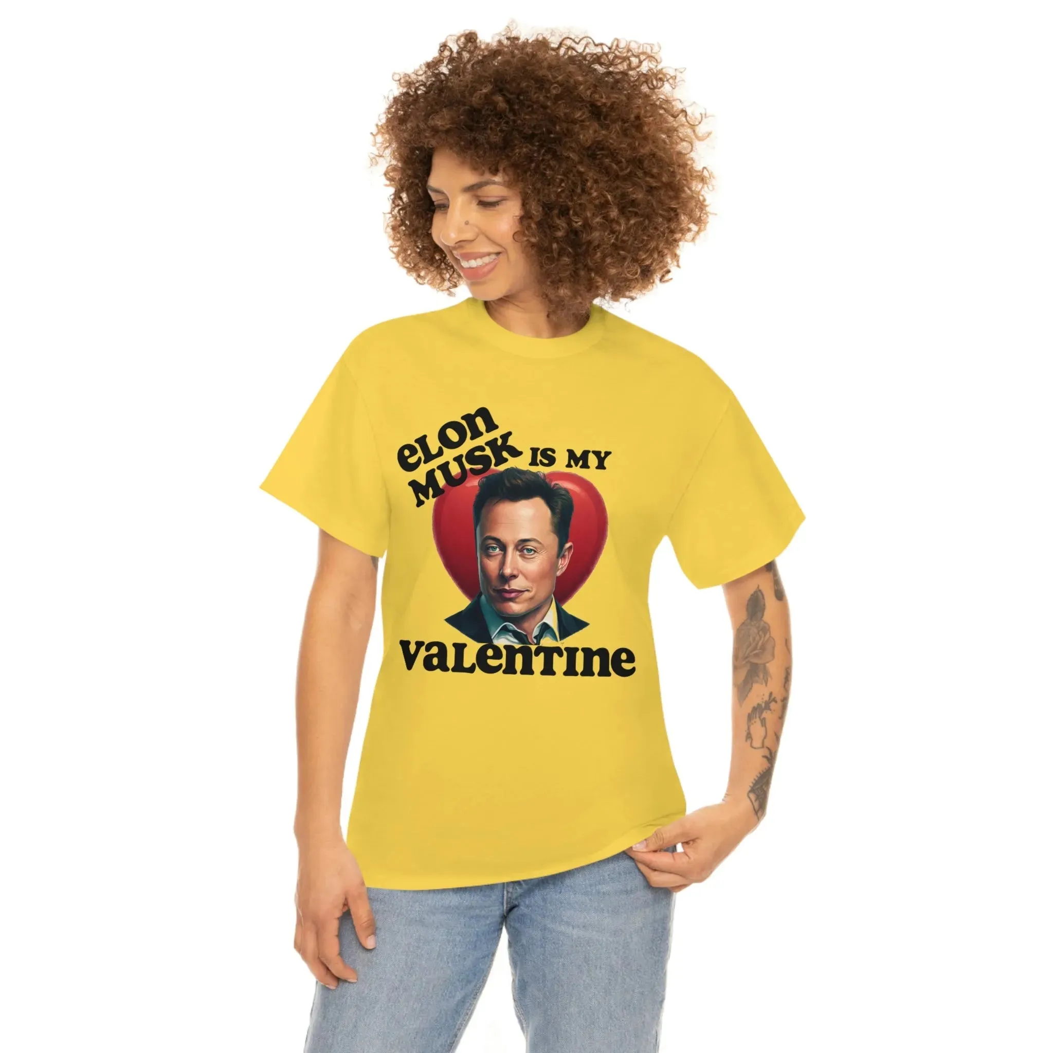 Elon Musk Is My Valentine Unisex Heavy Cotton Tee