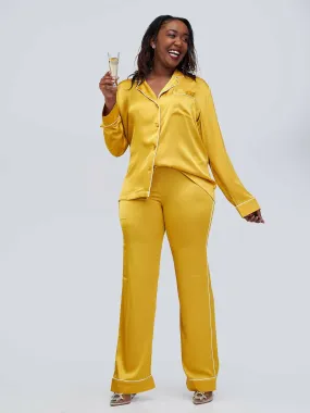 Fauza Design Silk Lounge Pant Sets - Yellow