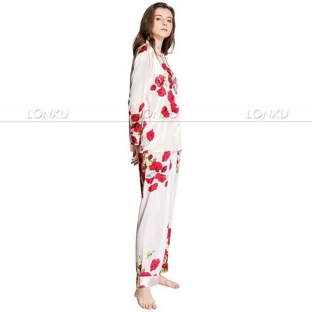 Floral Silk Women Pajama Set