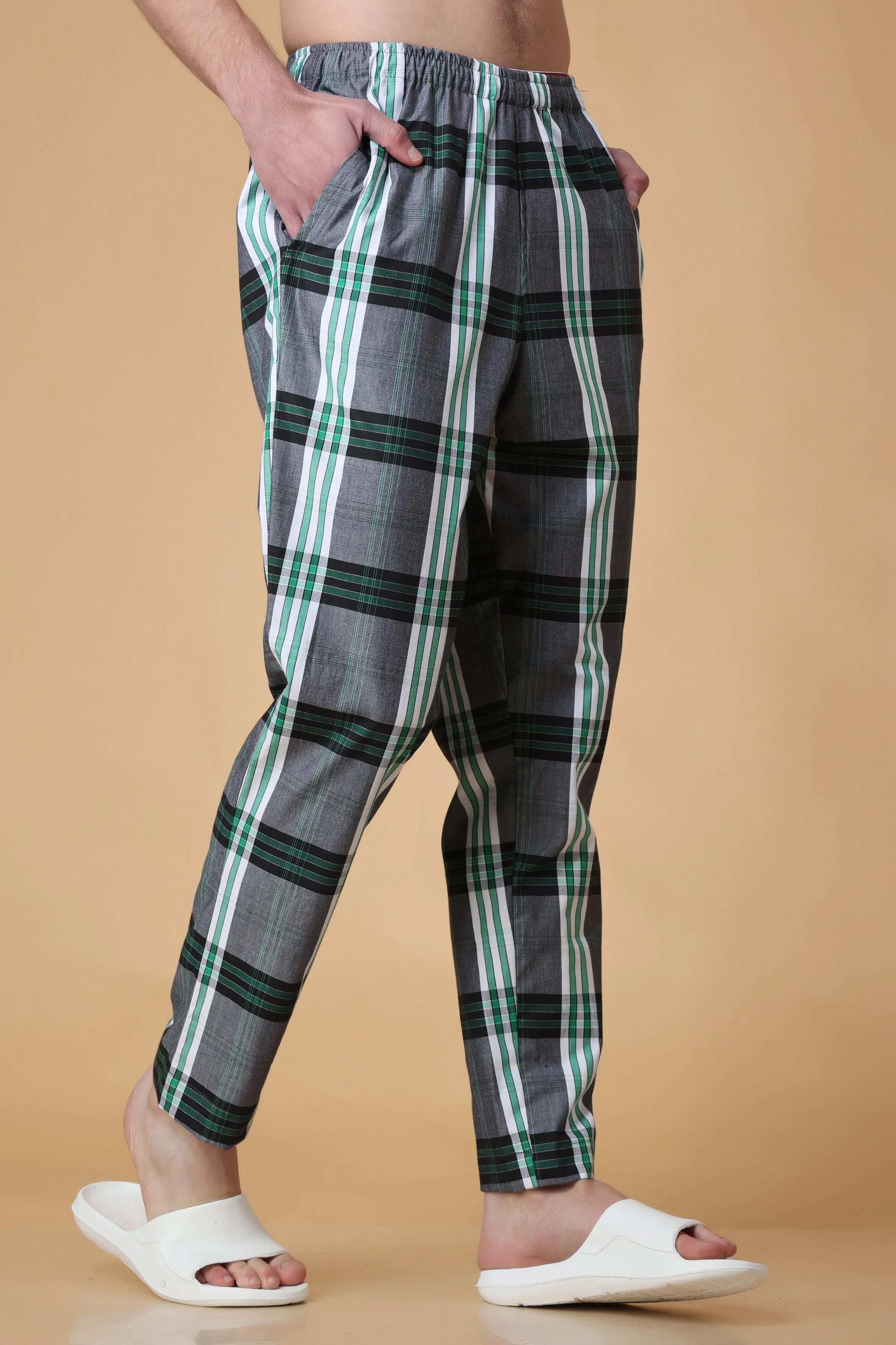 Forest Green Checked Cotton Pajama