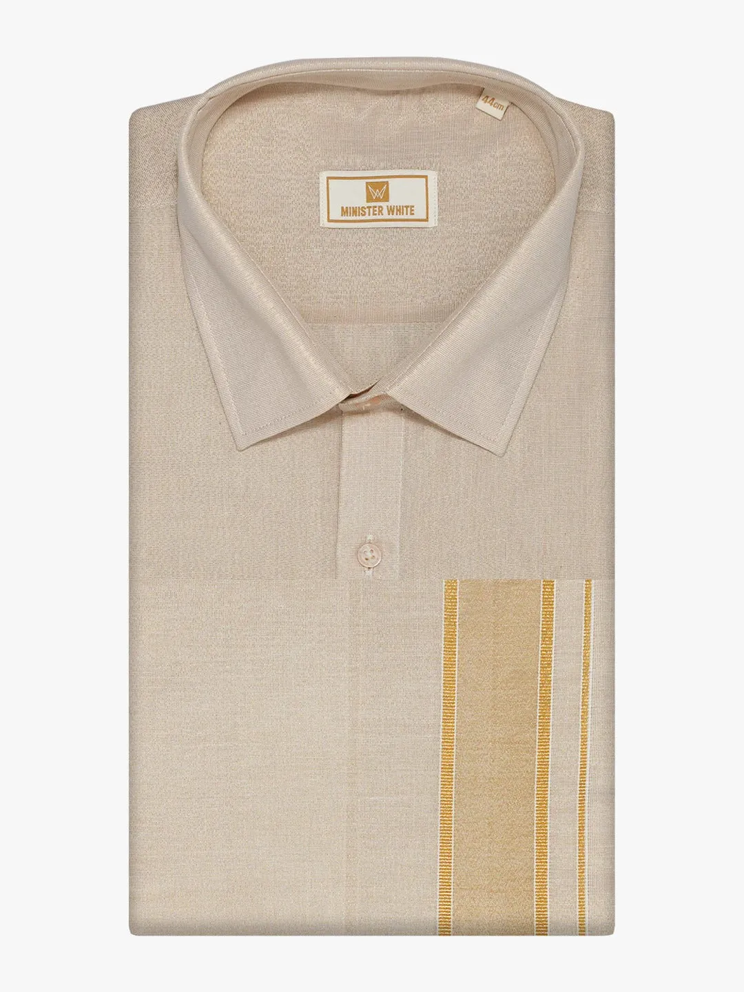 Gorgeous Mens Tissue Zari Shirt With Golden Zari Dhoti