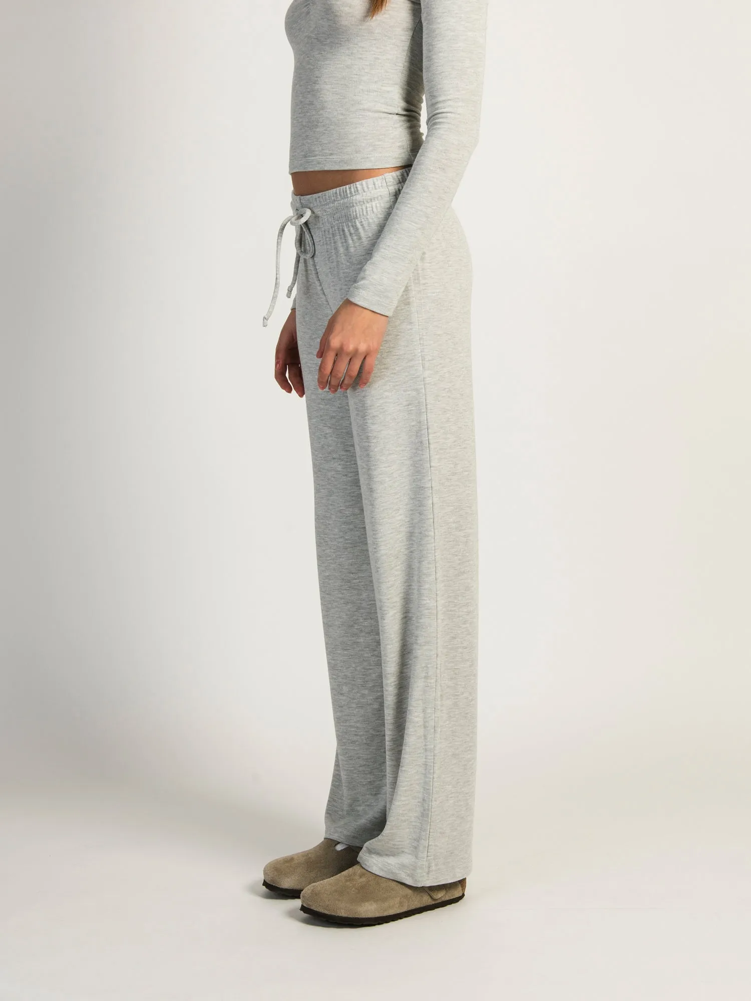 HARLOW MOLLY LOUNGE MELANGE PANT - HEATHER GREY