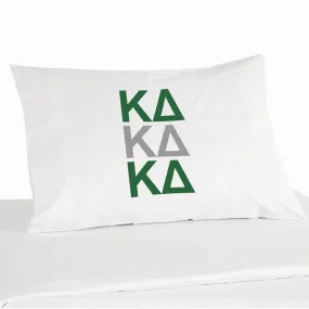 Kappa Delta Sorority Letters in Sorority Colors Pillowcase