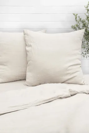 Linen Euro Pillowcases, White