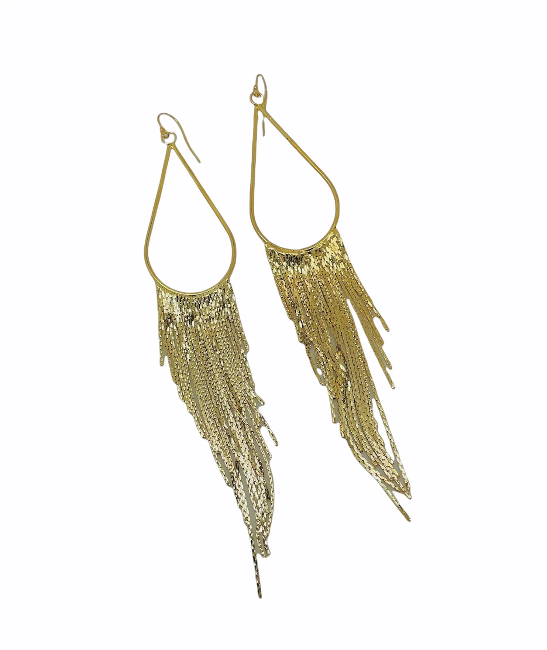 Long Gold Tassel Earrings