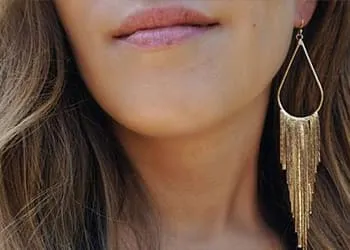 Long Gold Tassel Earrings