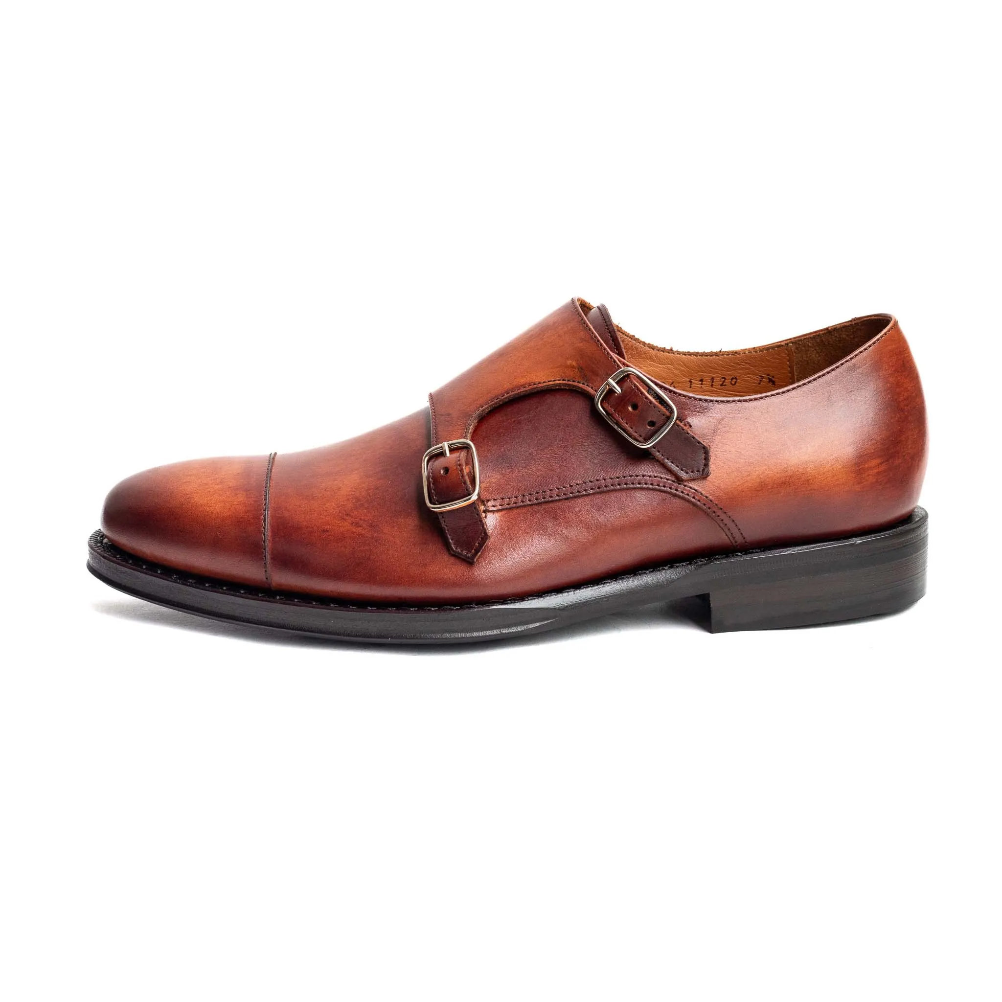 Men's Double Monk Strap / Vegano Crust Marrone 98374