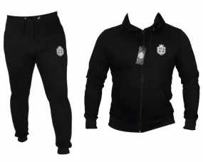 Mens GymGear Hooded Fleece Tracksuits Black