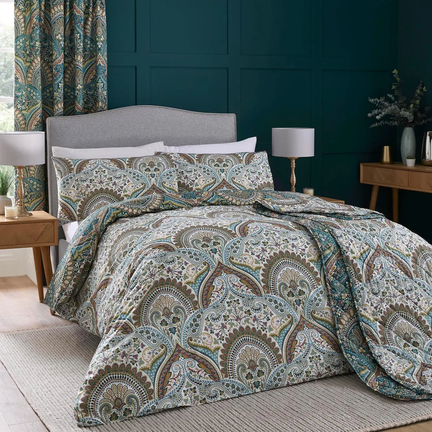 Palace Paisley Duvet Cover Set - Teal