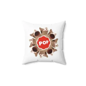 Pop Cat Meme Spun Polyester Square Pillow