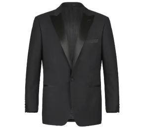 RENOIR Classic Fit Black Tuxedo Peak Lapel Dress Suit 201-1