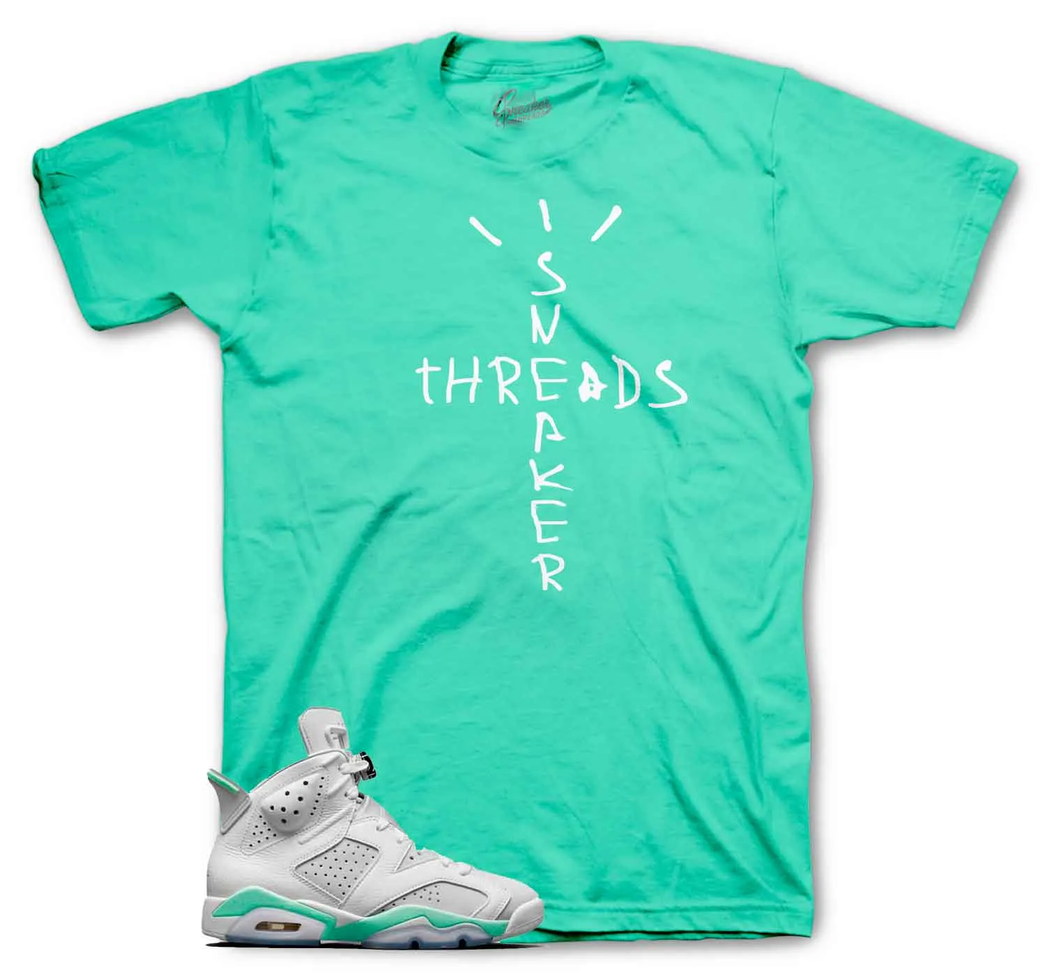 Retro 6 Mint Foam Scribble Shirt